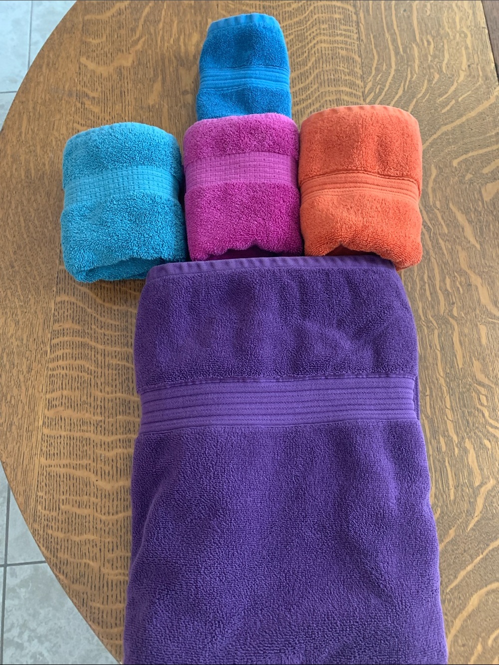 Towel, hand towels, washcloth - Purple, Teal, Pink, Orange